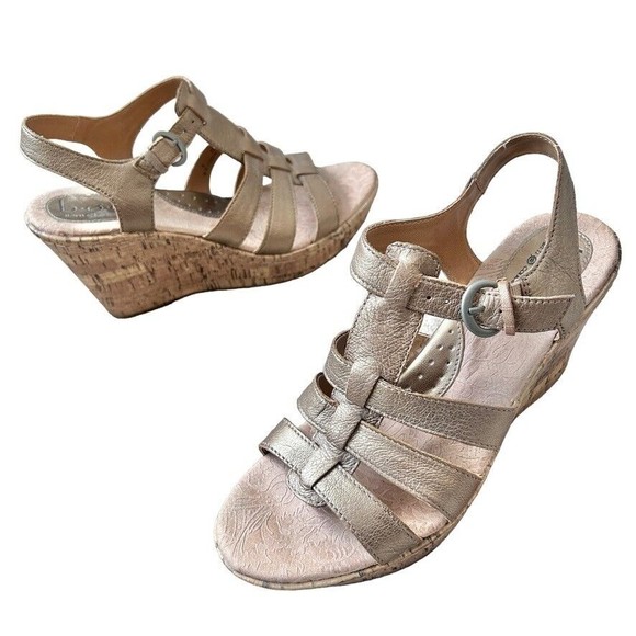 BOC Gold and Cream Sandals Strappy Comfort - Picture 1 of 10